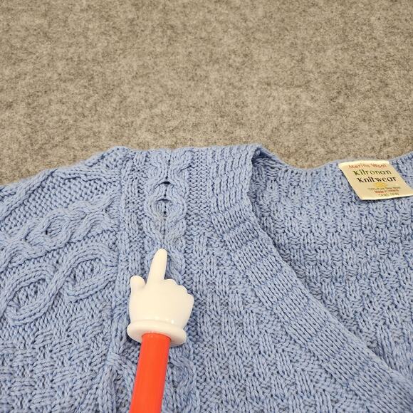 Kilronan Knitwear Womens L Large 100% Merino Wool Cableknit Cardigan Sweater - Picture 11 of 15